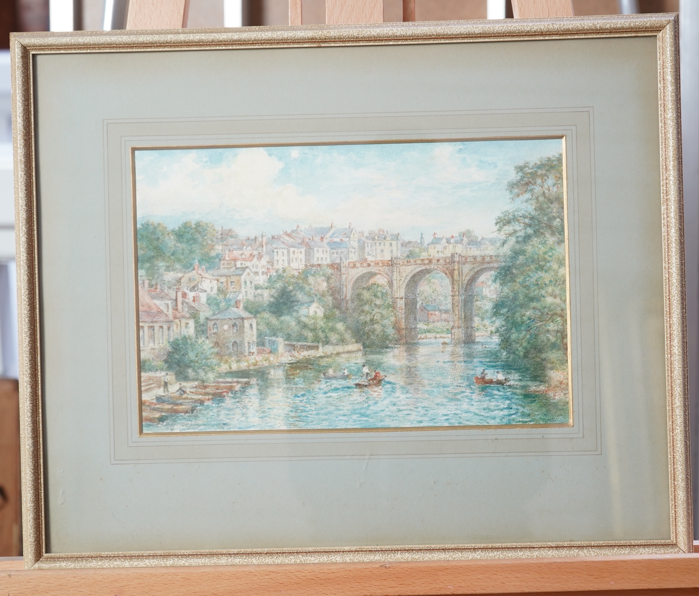 Bernard Finegan Gribble, 1872-1962, 'Christchurch Priory, Hants' and 'Knaresborough Bridge, Yorkshire'